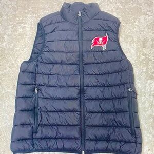 Black Puffer Vest with Red Emblem